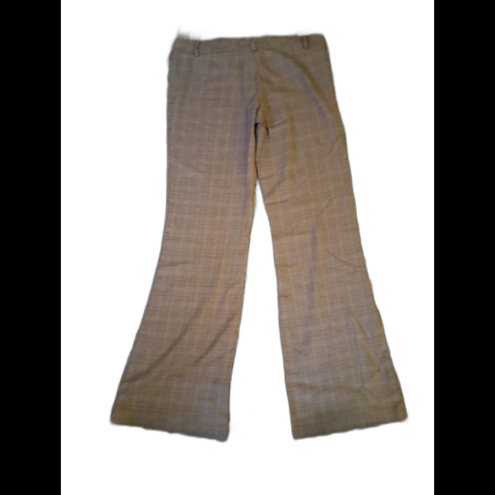 Vintage 2000s Y2K Wet Seal Khaki Plaid Flared Dress Pants Juniors